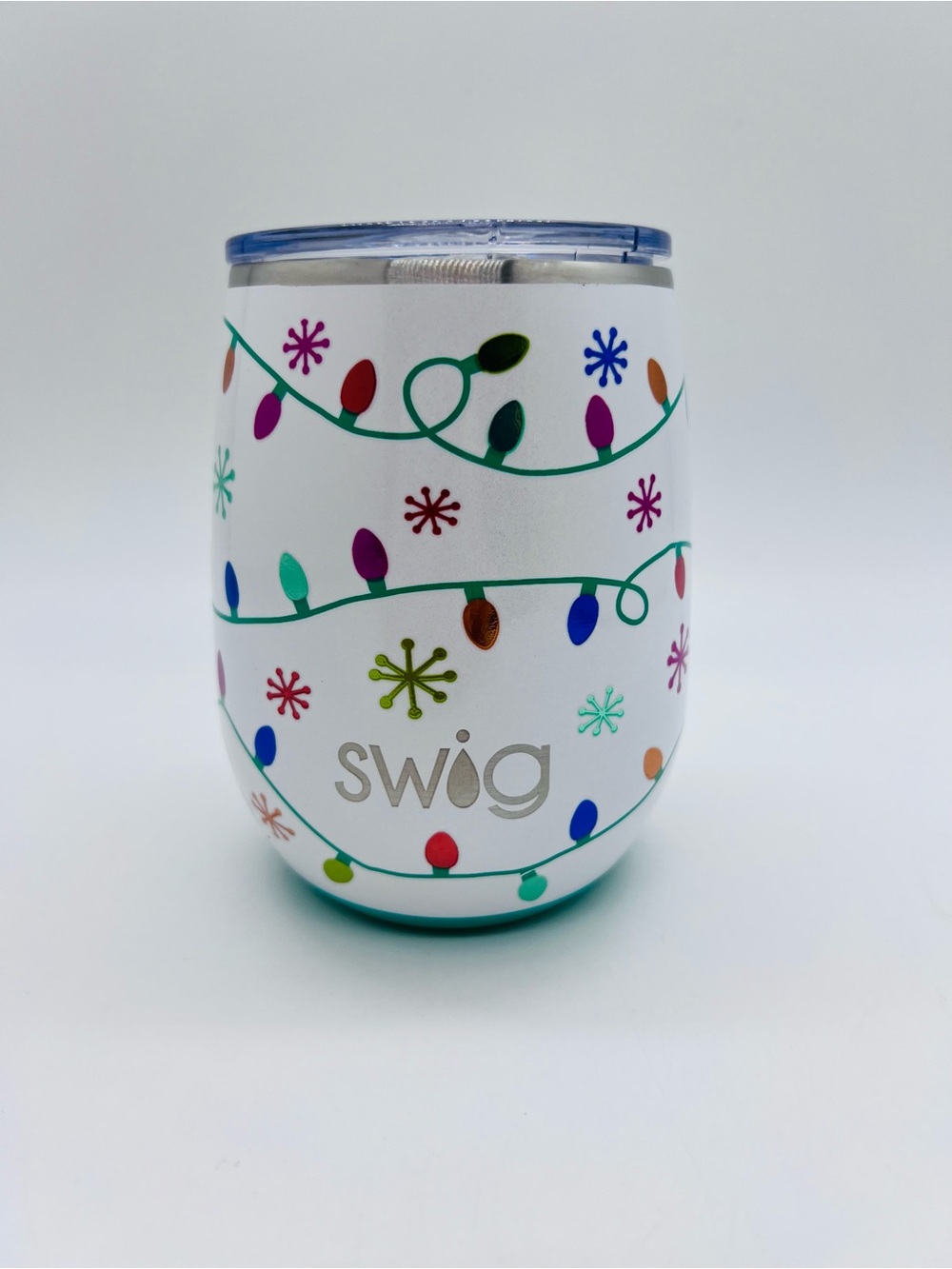 Swig White Holiday String Lights Insulated Tumbler - Triple Wall Travel Cup